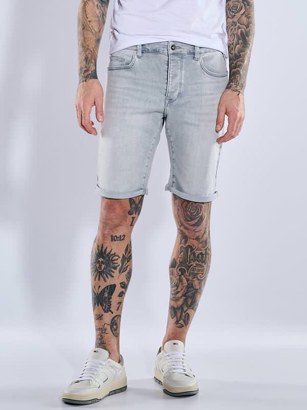 emilio adani Herren Jeans-Shorts regular Grau uni von emilio adani