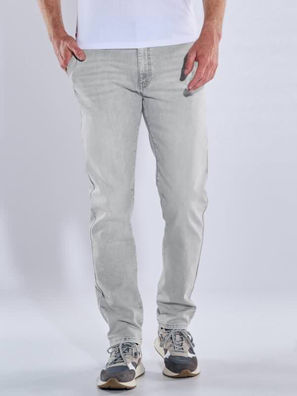 emilio adani Herren Jeans im Chino-Design Grau slim fit uni von emilio adani