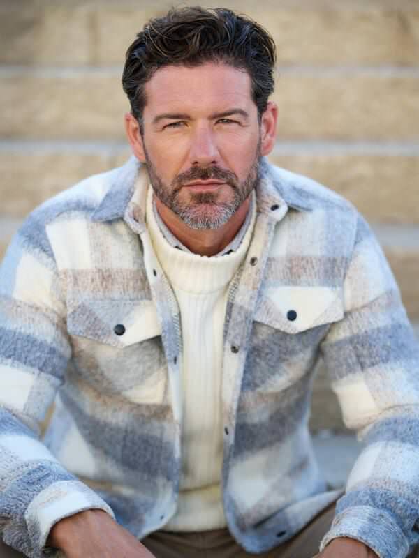 emilio adani Herren Overshirt kariert Beige regular Kent-Kragen von emilio adani