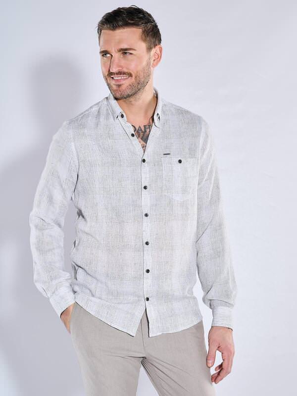 emilio adani Herren Langarm-Hemd kariert Grün regular Button Under von emilio adani