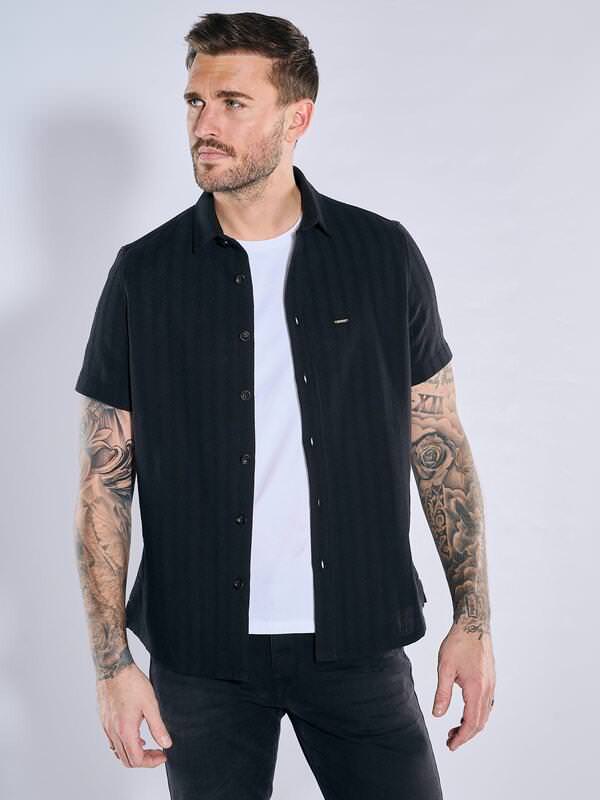 emilio adani Herren Kurzarm-Hemd gestreift schwarz regular uni Kent-Kragen emilio adani Herren Kurzarm-Hemd gestreift schwarz regular uni Kent-Kragen von emilio adani