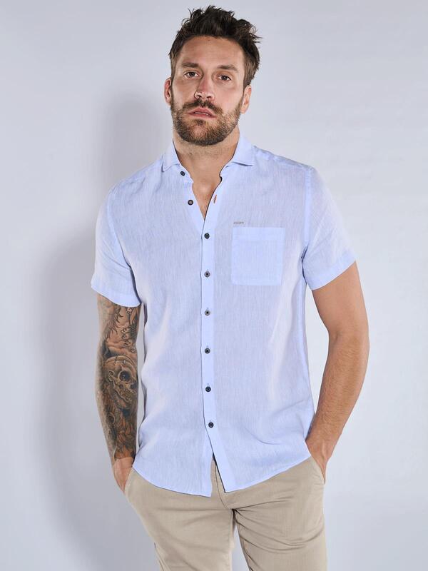 emilio adani Herren Kurzarm-Hemd uni blau regular Haifisch emilio adani Herren Kurzarm-Hemd uni blau regular Haifisch von emilio adani