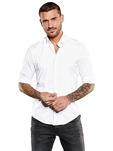 emilio adani Herren Herren Langarm-Hemd aus Jersey, 35110, 35110, Reinweiss in Größe 3XL von emilio adani