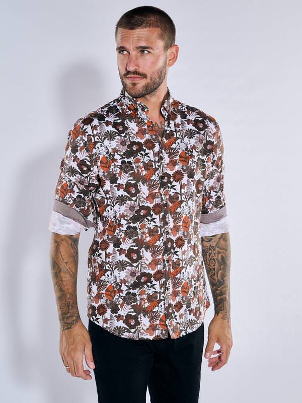 emilio adani Herren Langarm-Hemd aus satinierter Warenqualität Rot regular gemustert Button Down emilio adani Herren Langarm-Hemd aus satinierter Warenqualität Rot regular gemustert Button Down von emilio adani