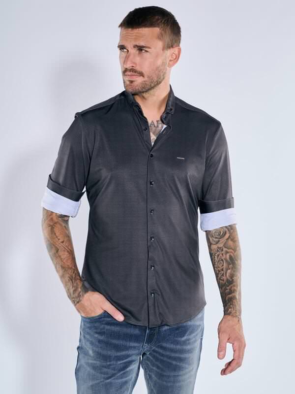 emilio adani Herren Langarm-Hemd gemustert Schwarz slim fit Button Under emilio adani Herren Langarm-Hemd gemustert Schwarz slim fit Button Under von emilio adani