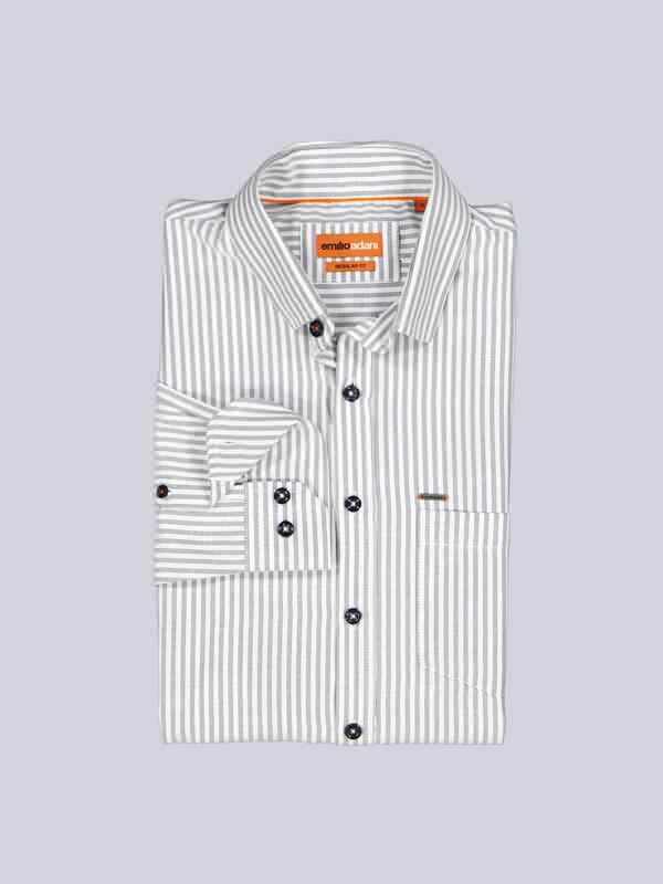 emilio adani Herren Langarm-Hemd gestreift Blau regular Button Under emilio adani Herren Langarm-Hemd gestreift Blau regular Button Under von emilio adani