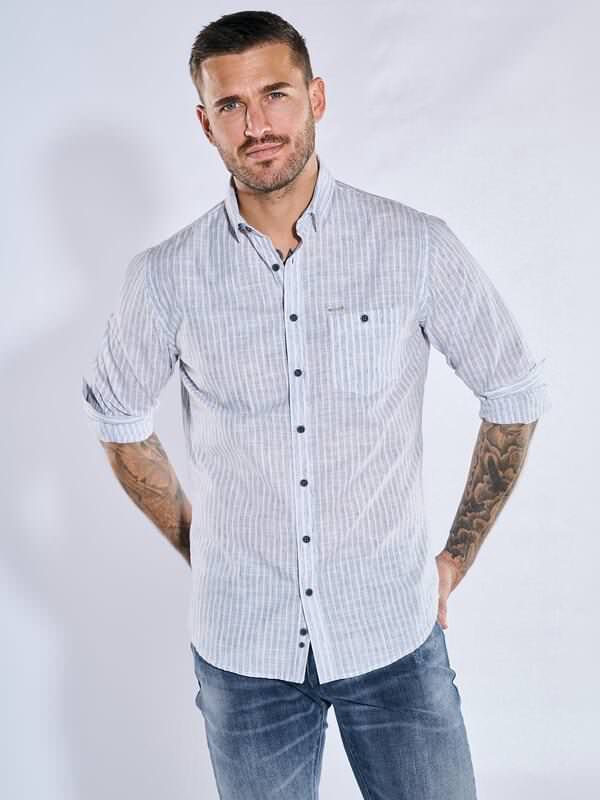 emilio adani Herren Langarm-Hemd gestreift blau regular Button Under emilio adani Herren Langarm-Hemd gestreift blau regular Button Under von emilio adani