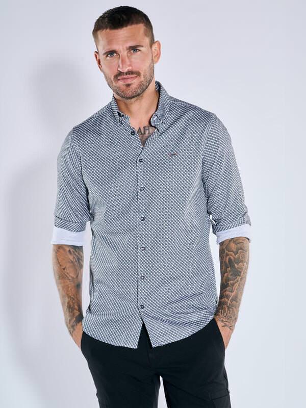emilio adani Herren Langarm-Hemd satiniert Grau regular gemustert emilio adani Herren Langarm-Hemd satiniert Grau regular gemustert von emilio adani