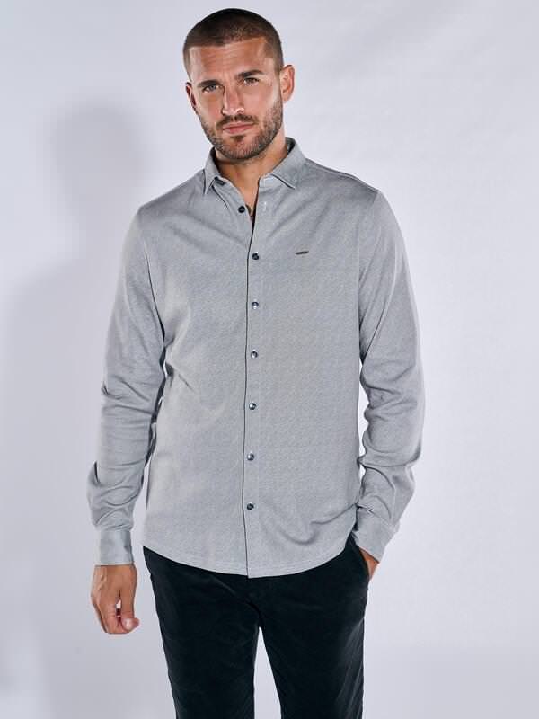 emilio adani Herren Langarm-Hemd slim fit Grau gestreift Haifisch von emilio adani