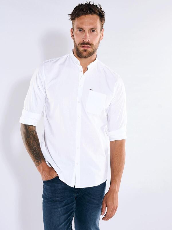 emilio adani Herren Langarm-Hemd strukturiert Weiß regular uni Stehkragen emilio adani Herren Langarm-Hemd strukturiert Weiß regular uni Stehkragen von emilio adani