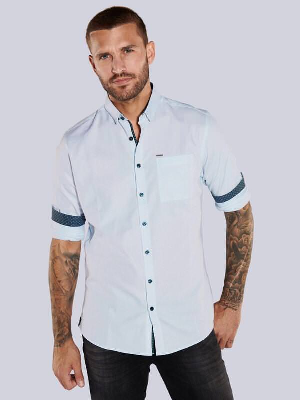emilio adani Herren Langarm-Hemd uni blau regular Button Under von emilio adani
