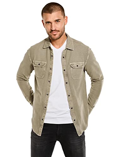 emilio adani Herren Herren Langarm-Shirt mit Polo-Kragen, 34111, 34111, Sand in Größe M von emilio adani