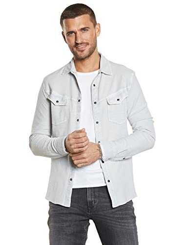 emilio adani Herren Herren Langarm-Shirt mit Polo-Kragen, 34510, 34510, Silbergrau in Größe XXL von emilio adani