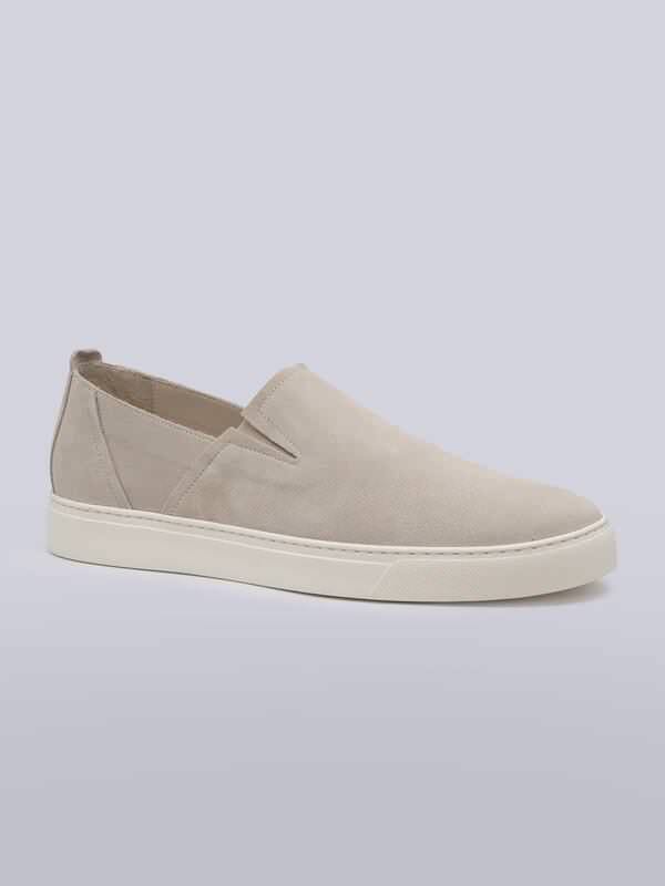 emilio adani Herren Loafer aus Verlours-Leder beige regular uni von emilio adani