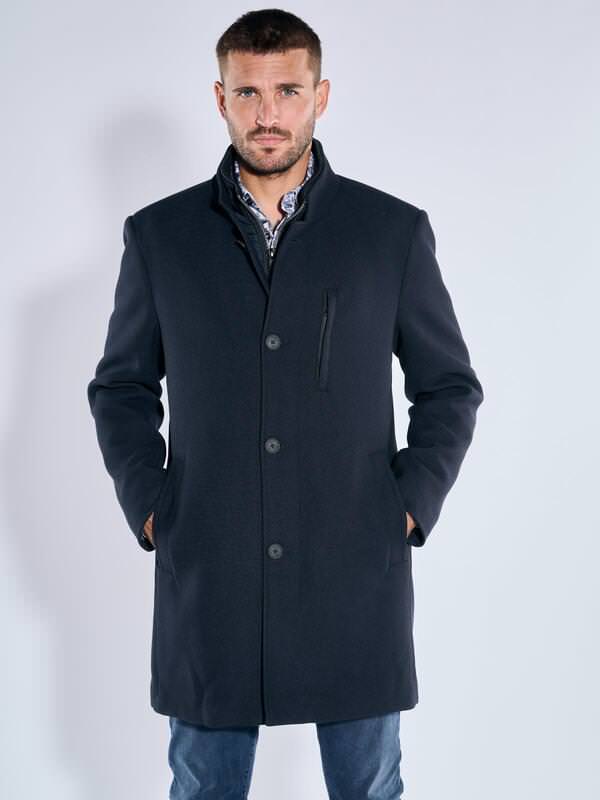 emilio adani Herren Mantel mit heraustrennbarem Inlet Blau regular uni von emilio adani