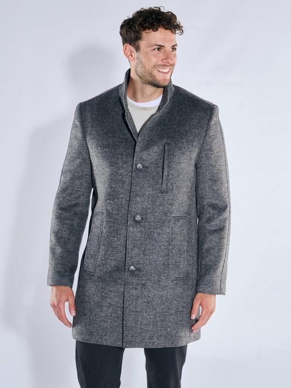 emilio adani Herren Mantel mit heraustrennbarem Inlet Grau regular uni von emilio adani