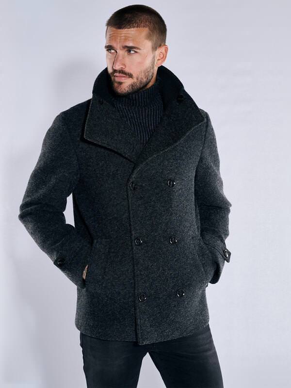 emilio adani Herren Mantel regular Grau uni von emilio adani