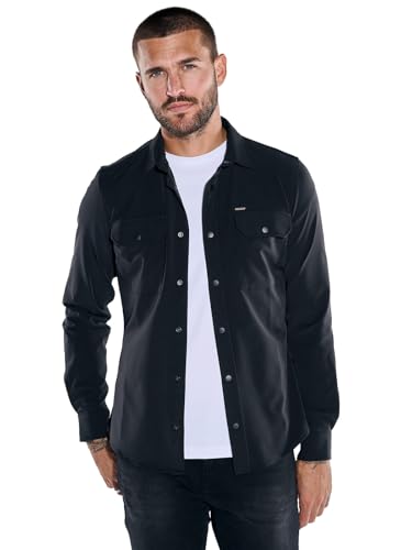emilio adani Herren Overshirt Slim fit, 37772, Schwarz in Größe XL von emilio adani