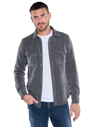 emilio adani Herren Overshirt in Cord-Optik, 39155, Anthrazit in Größe XL von emilio adani