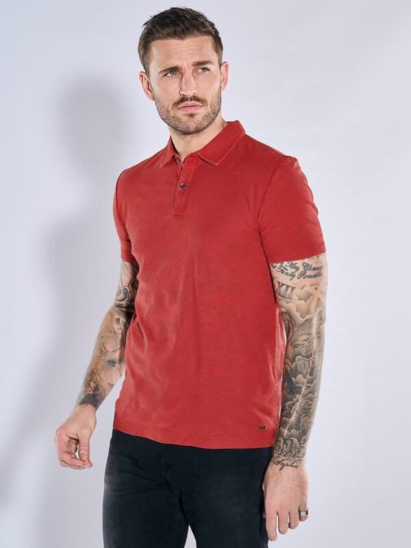 emilio adani Herren Polo-Shirt slim fit Orange gemustert Kent-Kragen emilio adani Herren Polo-Shirt slim fit Orange gemustert Kent-Kragen von emilio adani