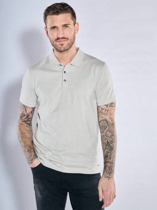 emilio adani Herren Polo-Shirt strukturiert grau slim fit gemustert Knopfleiste emilio adani Herren Polo-Shirt strukturiert grau slim fit gemustert Knopfleiste von emilio adani