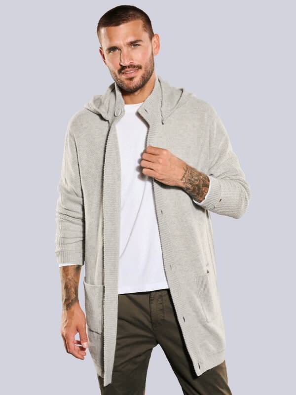 emilio adani Herren Pullover Grau regular uni Stehkragen emilio adani Herren Pullover Grau regular uni Stehkragen von emilio adani