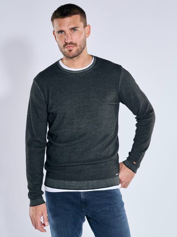emilio adani Herren Pullover aus Merinowolle Grün regular uni Rundhals emilio adani Herren Pullover aus Merinowolle Grün regular uni Rundhals von emilio adani