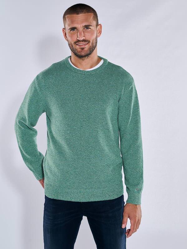emilio adani Herren Pullover aus italienischer Baumwolle türkis regular gemustert Rundhals emilio adani Herren Pullover aus italienischer Baumwolle türkis regular gemustert Rundhals von emilio adani