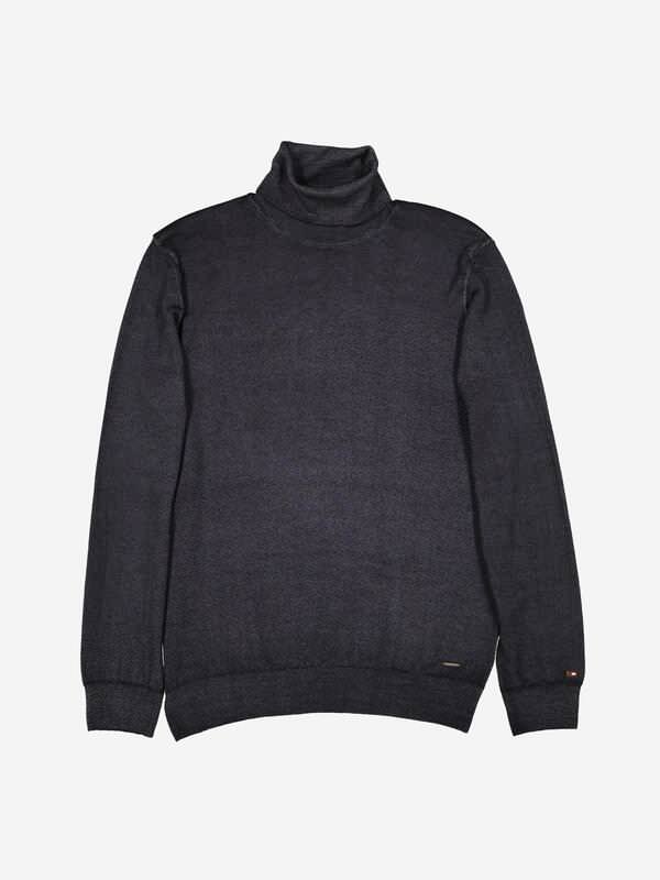 emilio adani Herren Pullover mit Rollkragen Grau regular uni Rollkragen von emilio adani