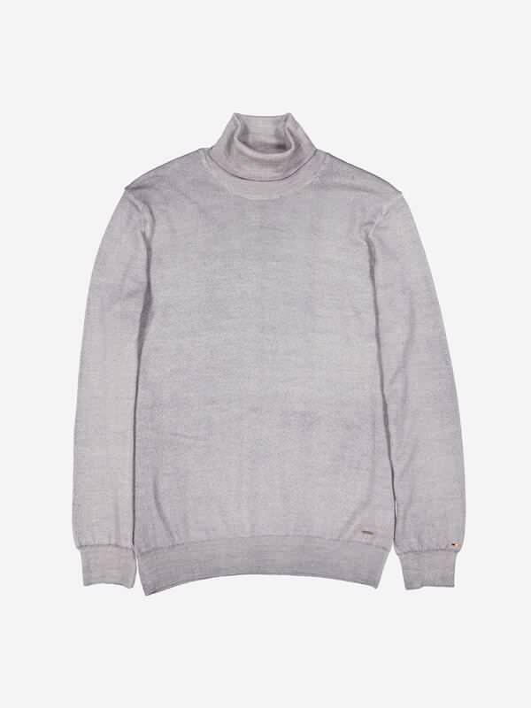 emilio adani Herren Pullover mit Rollkragen Grau regular uni Rollkragen von emilio adani