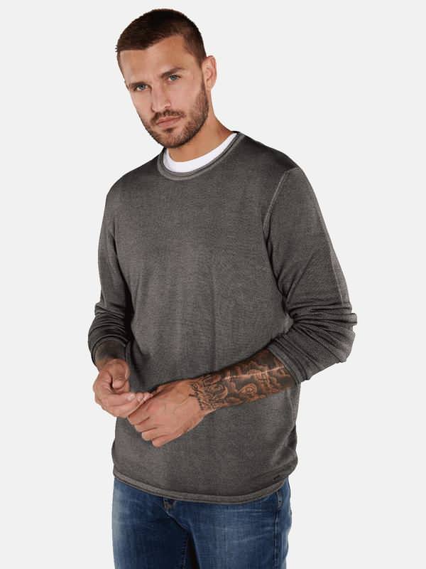 emilio adani Herren Pullover uni beige regular Rundhals von emilio adani