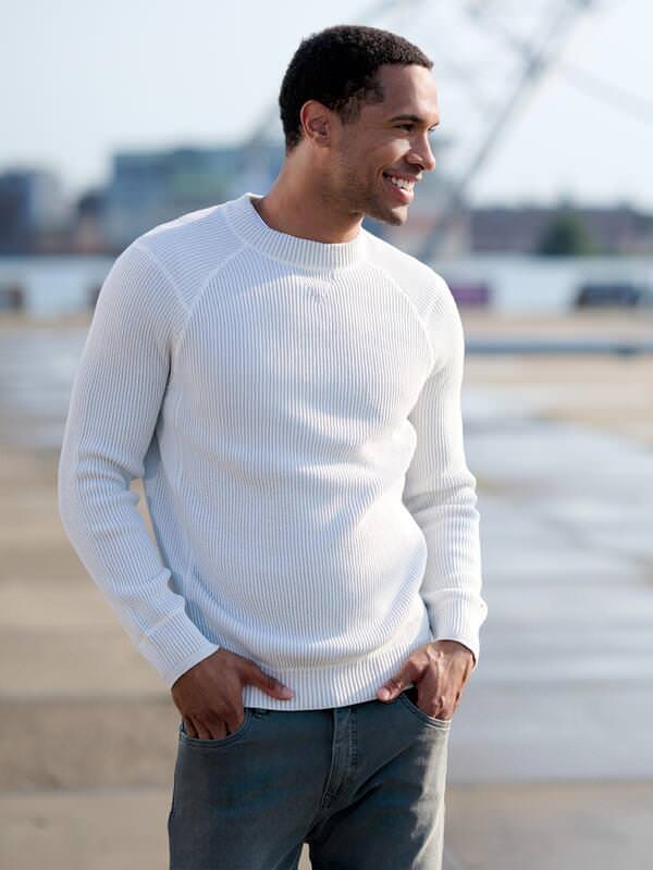 emilio adani Herren Rundhals Pullover Grau regular uni Rundhals von emilio adani