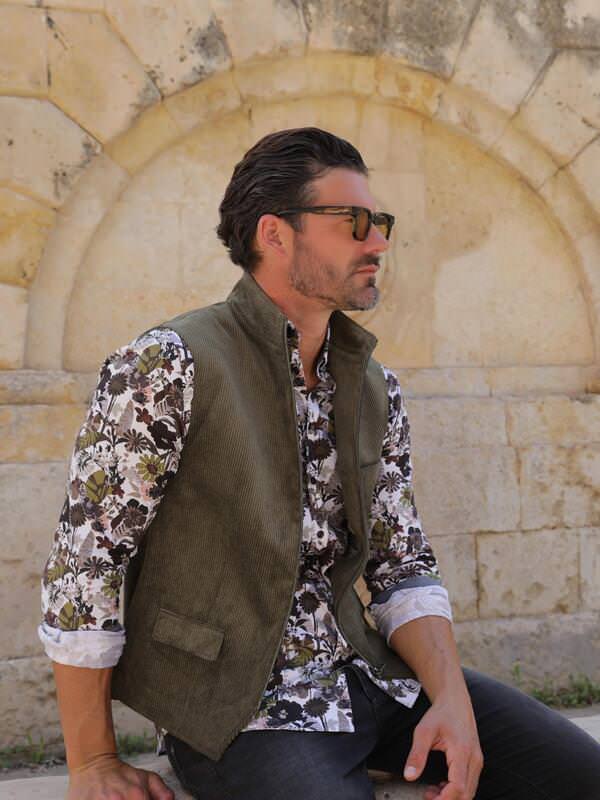 emilio adani Herren Sakko-Weste slim fit Braun uni von emilio adani