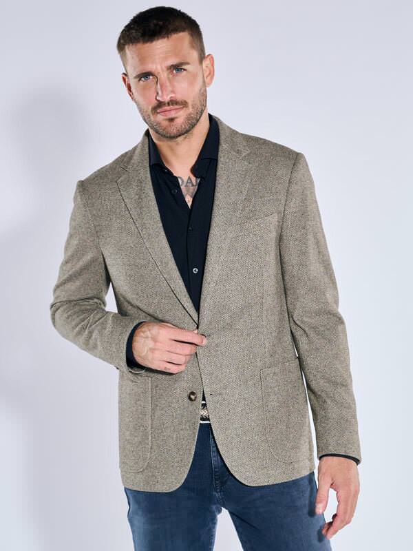 emilio adani Herren Sakko meliert Beige slim fit gemustert emilio adani Herren Sakko meliert Beige slim fit gemustert von emilio adani