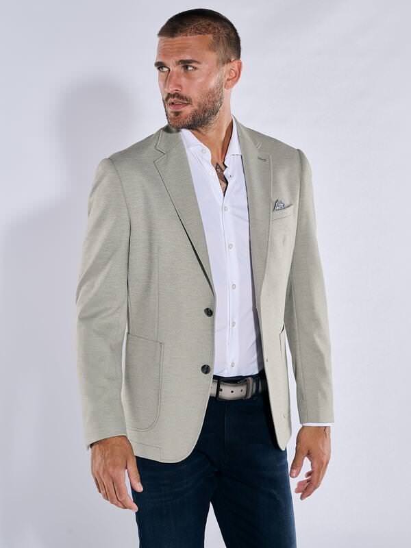 emilio adani Herren Sakko strukturiert Grün slim fit uni Reverskragen von emilio adani