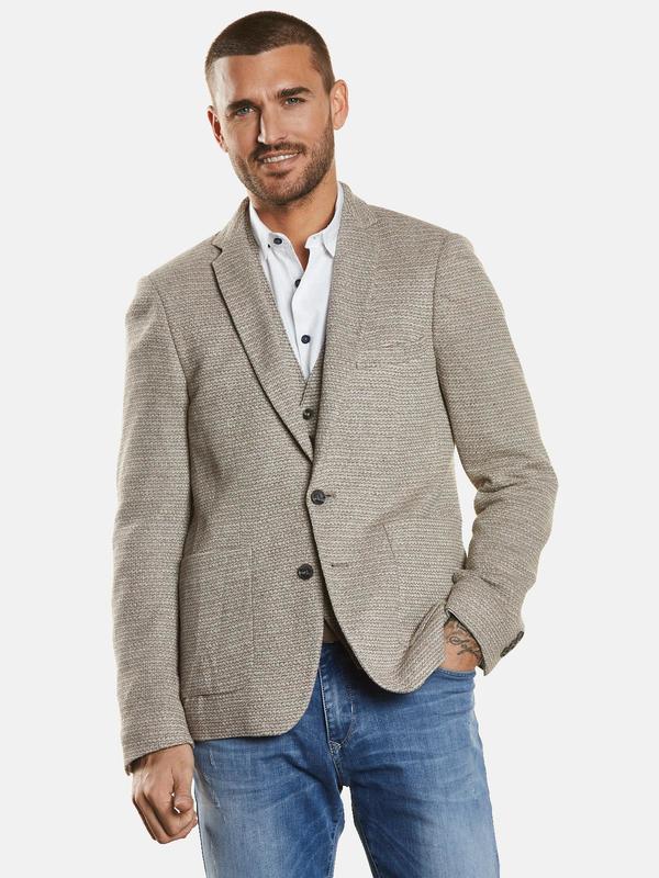 emilio adani Herren Sakko strukturiert beige slim fit gemustert von emilio adani