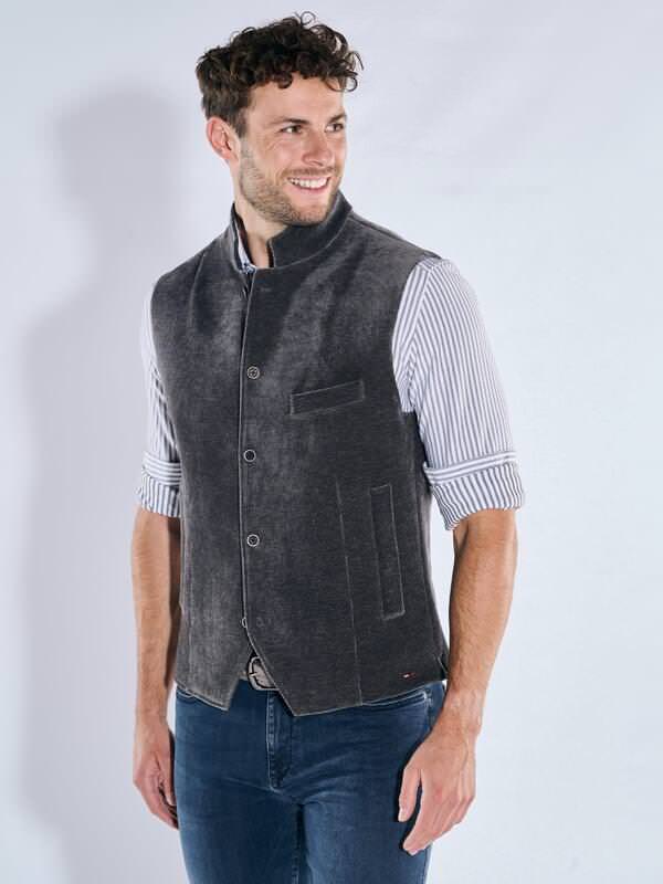 emilio adani Herren Sakkoweste Braun slim fit uni von emilio adani