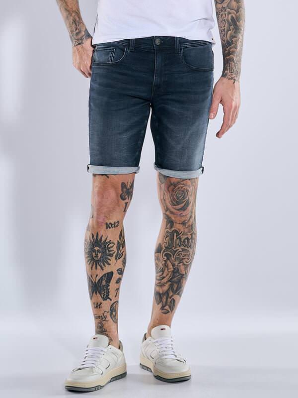 emilio adani Herren Jeans-Shorts 5-Pocket Blau regular uni von emilio adani