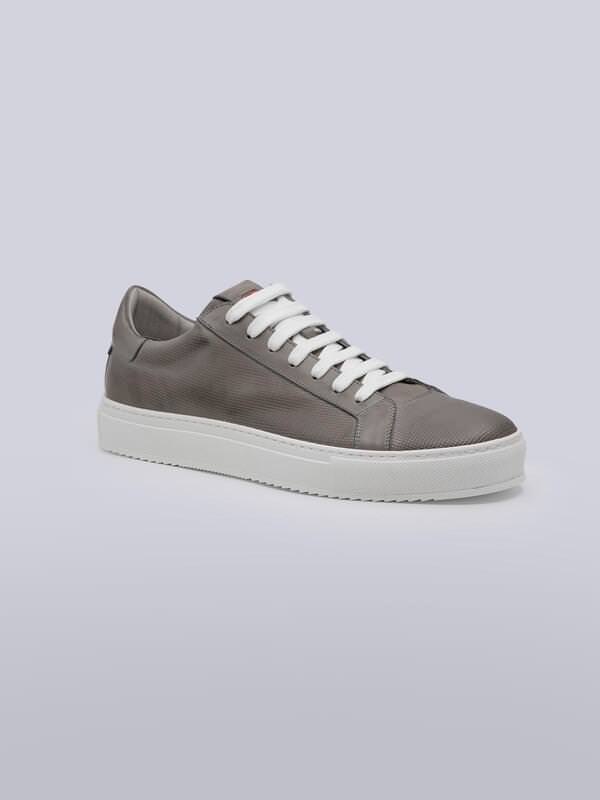 emilio adani Herren Sneaker aus Leder Grau regular uni von emilio adani