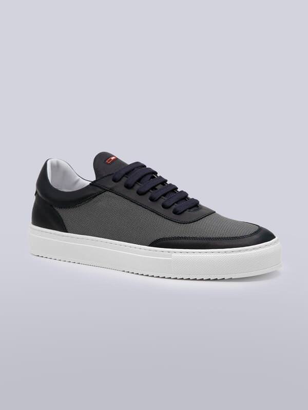 emilio adani Herren Sneaker aus Leder Blau regular uni von emilio adani