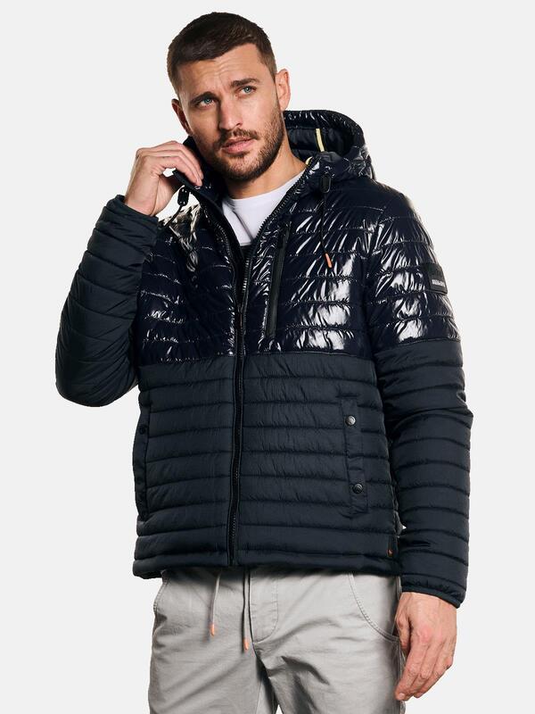 emilio adani Herren Steppjacke leicht glänzend blau regular uni von emilio adani