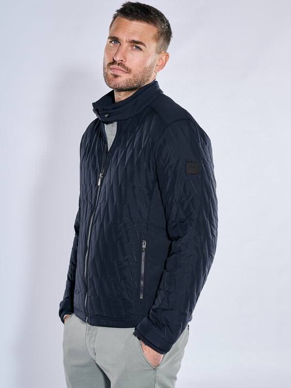 emilio adani Herren Steppjacke regular Blau uni von emilio adani