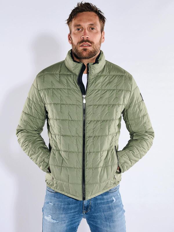 emilio adani Herren Steppjacke regular grün uni von emilio adani