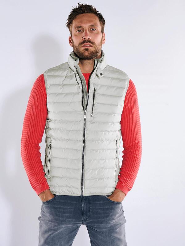 emilio adani Herren Steppweste regular grau uni von emilio adani