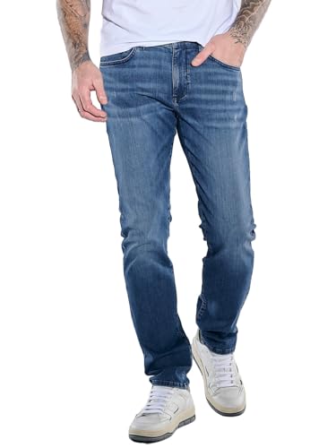emilio adani Herren Super-Stretch-Jeans Slim fit, 38637, Mittelblau in Größe 30/32 von emilio adani