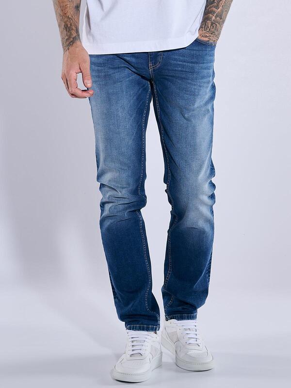 emilio adani Herren Super-Stretch-Jeans regular Blau uni von emilio adani