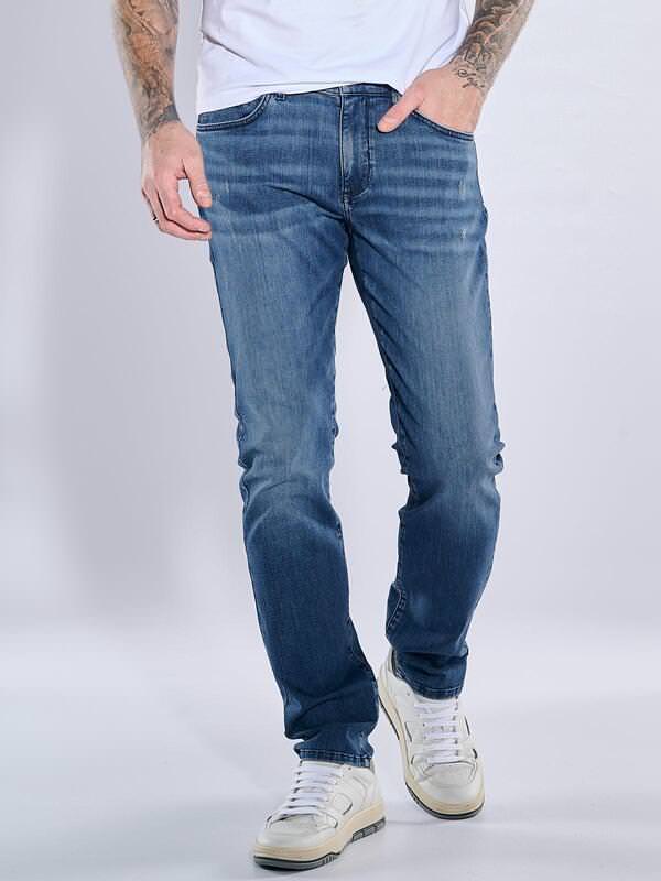 emilio adani Herren Super-Stretch-Jeans slim fit Blau uni von emilio adani