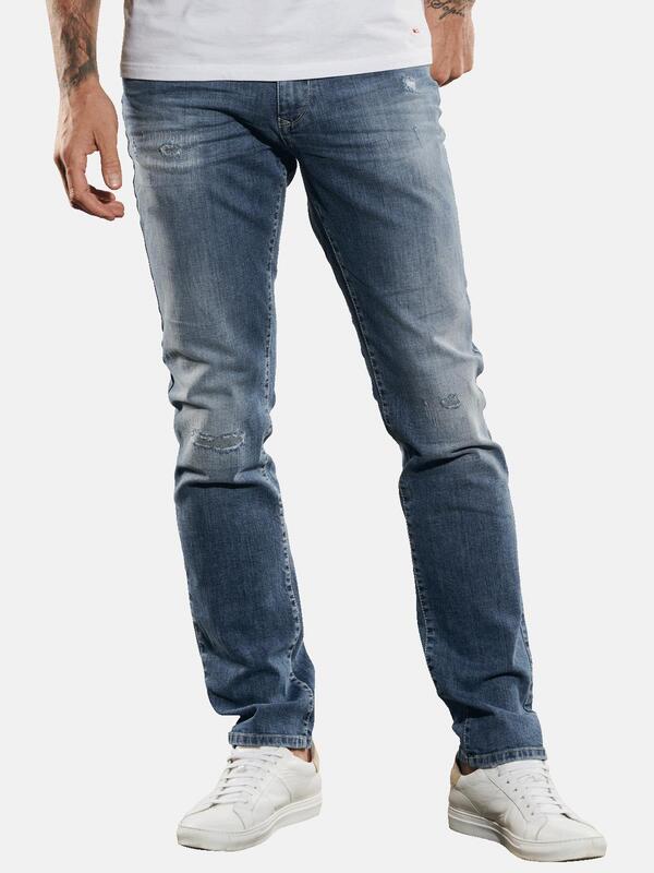 emilio adani Herren Super-Stretch-Jeans slim fit blau uni von emilio adani