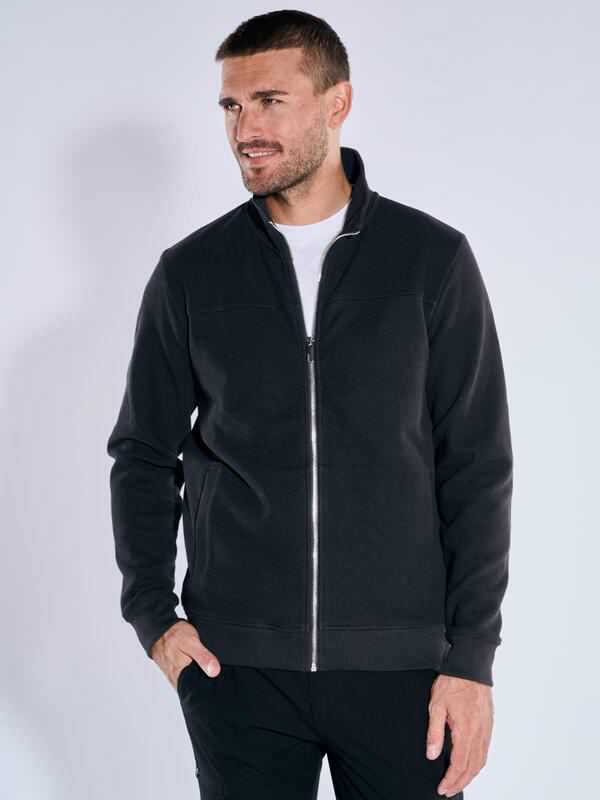emilio adani Herren Sweatjacke strukturiert Schwarz slim fit uni Stehkragen emilio adani Herren Sweatjacke strukturiert Schwarz slim fit uni Stehkragen von emilio adani