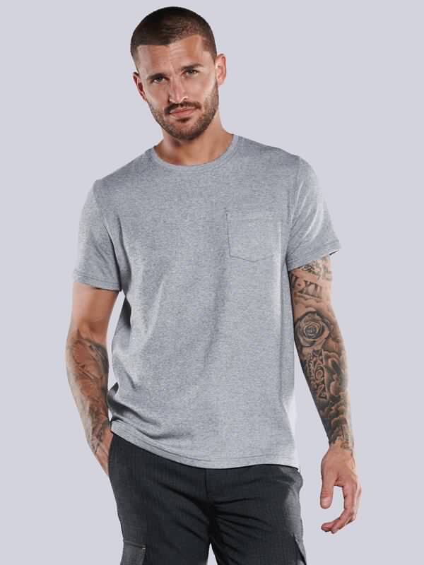 emilio adani Herren T-Shirt Rundhals Grau regular gemustert Rundhals von emilio adani